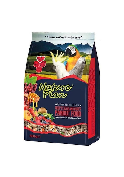 Nature Plan Meyveli ve Ballı Papağan Yemi 800 G