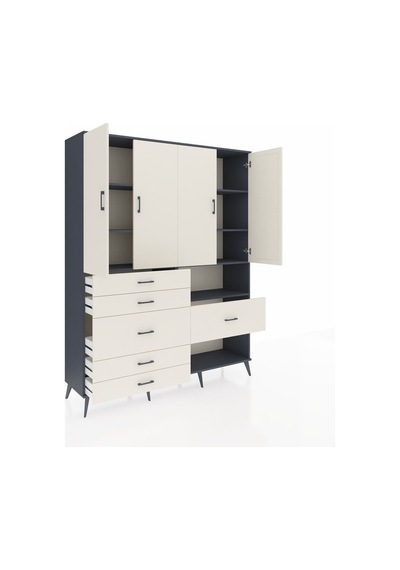 Hyperion Gardrop 7 Raflı 6 Çekmeceli 4 Kapaklı 176x44x221 Antrasit-aytaşı Aytaşı Hyperion Gardrop 7 Raflı 6 Çekmeceli 4 Kapaklı 176x44x221 Antrasit-aytaşı Aytaşı