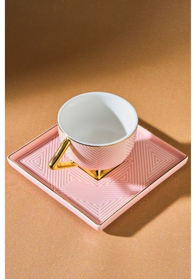 Karaca  Art Deco 2 Kişilik Kahve Fincan Takımı 80 ml Pembe