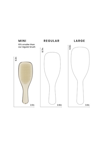 Mini Ultimate Detangler Chrome Saç Açıcı Fırça Islak Ve Kuru Saçlar İçin Champagne Gold Patentli Çift Katmanlı Diş Teknolojisi Seyahat Boyu