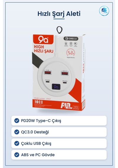 Hızlı Şarj Aleti Pd20w Type C Qc3.0 Usb Çoklu Çıkış Akıllı Telefo