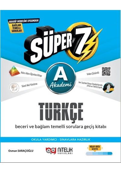 Nitelik 7. Sınıf Süper Türkçe A Akademi Yeni Nesile Geçiş Kitabı Maarif Model