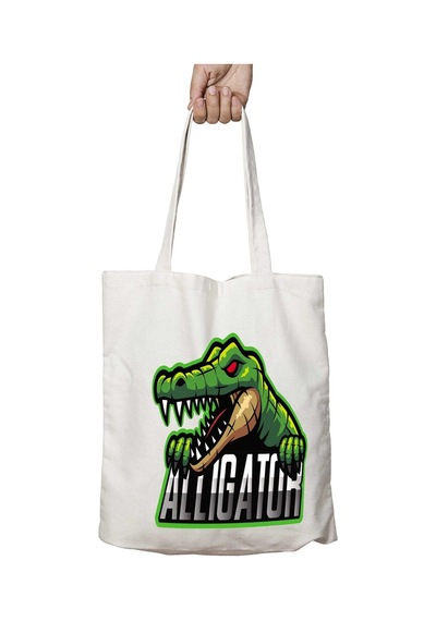 Art Hediye Alligator Timsah Bursaspor İki Taraf Kalıcı Yıkanabilir Okul Plaj Omuz Bez Çanta Çok Renkli