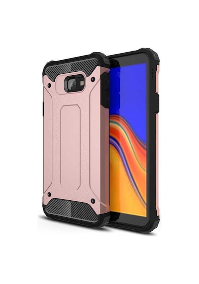 Noktaks - Samsung Galaxy Uyumlu J6 Plus - Kılıf Çift Katman Zırh Tank Crash Military Kapak - Rose Gold
