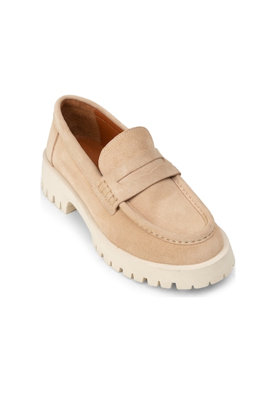 Deery Kadın Hakiki Süet Bej Loafer Ayakkabı - 02034zbejc01 Bej