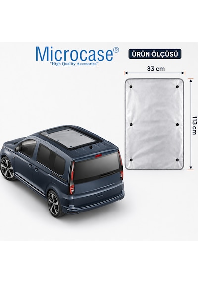 Microcase Volkswagen Caddy İle Uyumlu Vantuzlu Sunroof Güneşlik Koruyucu Al5631 Gri