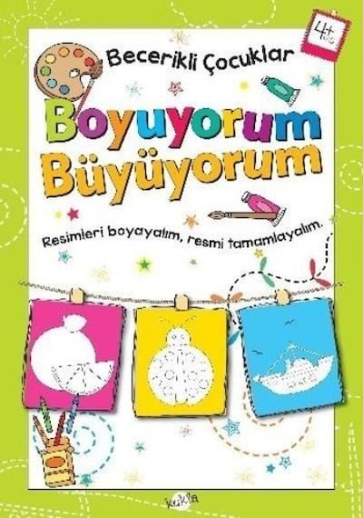 Becerikli Çocuklar Boyuyorum Büyüyorum 4 Yaş Boyama Kitabı- Kukla
