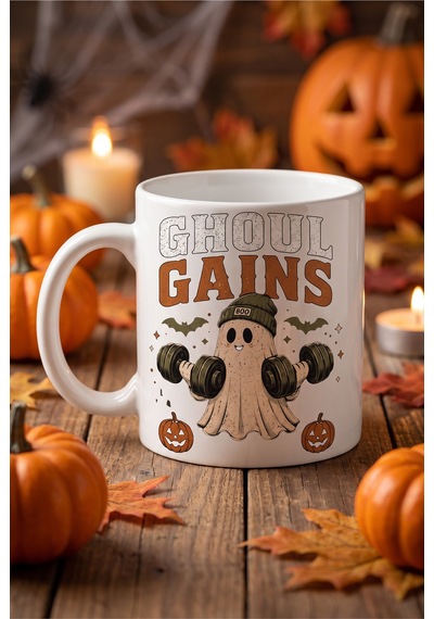 Özel Tasarım Kupa Bardak Halloween Ghoul Konsept Baskılı Porselen Hediye Kupa Bardak