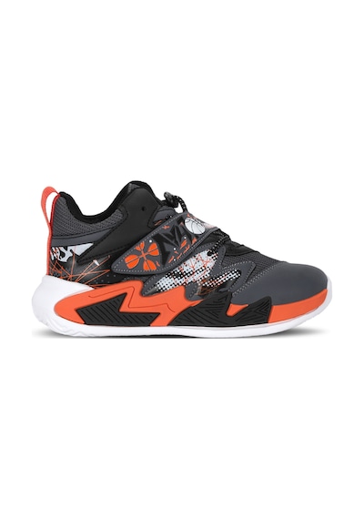 Slazenger Knıght I Unisex Çocuk Cırt Cırtlı Koyu Gri / Turuncu Günlük Spor Ayakkabısı