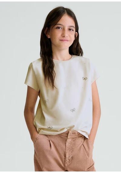 Mayoral Kız Çocuk T-shirt 854 Krem