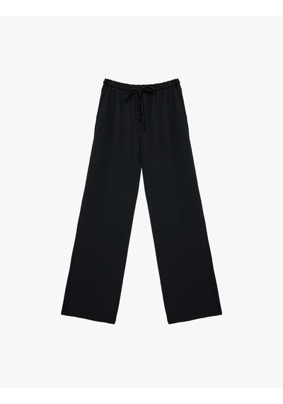 Koton Rahat Kalıp Cep Detaylı Beli Bağcıklı Aerobin Kumaş Geniş Paça Pantolon Siyah 6wal40007ıw Siyah Koton Rahat Kalıp Cep Detaylı Beli Bağcıklı Aerobin Kumaş Geniş Paça Pantolon Siyah 6wal40007ıw Siyah