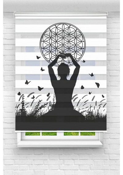 Perdeoutlet38 Baskılı Renkli Yoga Dijital Baskılı Zebra Perde-cocuk Odası-stor Perde Çok Renkli