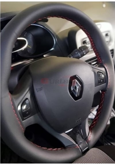 Renault Clio 4 Direksiyon Kılıfı Soft Kırmızı Ipli ( 38×11Cm )