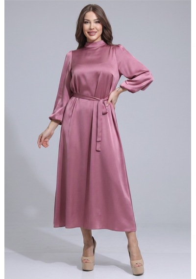 Dorne Moda Kemerli Dik Yaka Uzun Kollu Midi Boy Saten Elbise - Düğün - Mezuniyet - Ofis Şıklığı Pembe Pembe Dorne Moda Kemerli Dik Yaka Uzun Kollu Midi Boy Saten Elbise - Düğün - Mezuniyet - Ofis Şıklığı Pembe Pembe