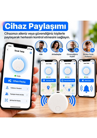Akıllı Bluetooth Konum Takip Cihazı İos Ve Android Uyumlu Anahtar Çanta Valiz Bulucu Sesli Uyarılı Mini