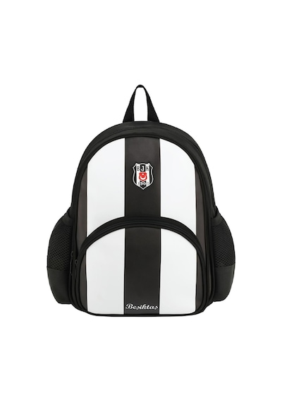 Beşiktaş 2 Bölmeli Çubuklu Suni Deri Anaokulu Okul Sırt Çantası 25357 Siyah