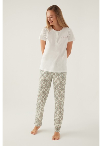 Arnetta Kadın Beyaz Pijama Takımı Ar2881-s-v1 Beyaz