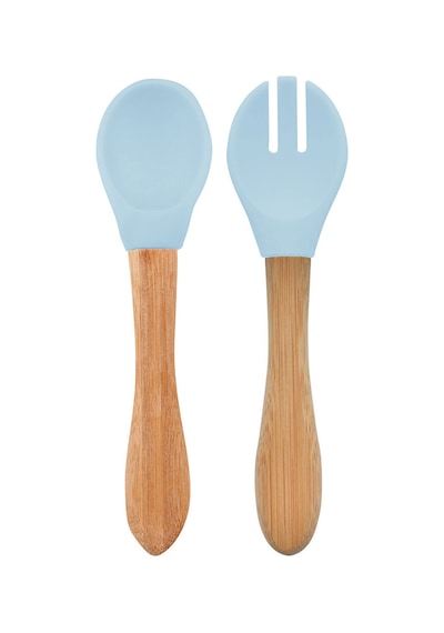 Mama Kaşığı + Çatal Mineral Blue 3 Adet