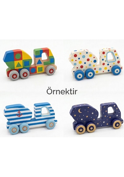 Boyanabilir Ahşap Oyuncak Beton Mikseri