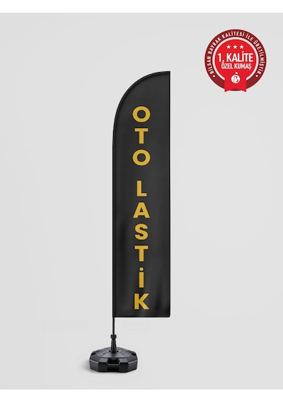 Oto Lastik Yelken Bayrak Set No:2 - Raşel Kumaş 1. Kalite 75 x 300 CM