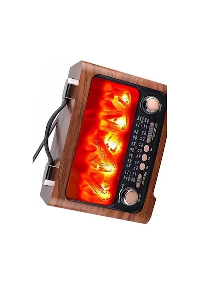 Şömine Şeklinde Hem Radyo Hem Bluetooth Hoparlör Retro Şömine Şekilli Ses Bombası Eskitme Radyo