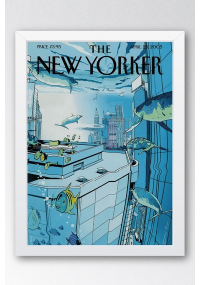 The New Yorker Çerçeveli Tablo April 25 2005 - Christoph Niemann Yüksek Bina Tablosu