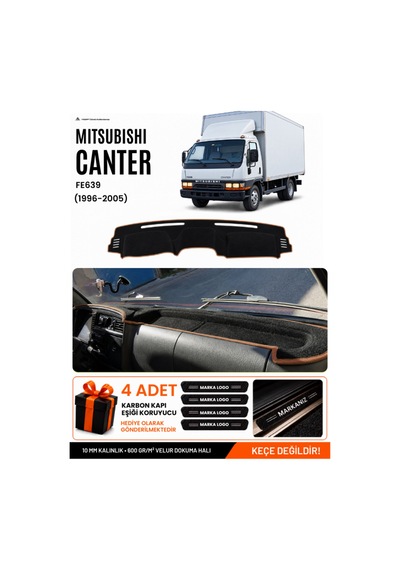 Mıtsubıshı Canter Fe639 1996-2005 Uyumlu Torpido Örtüsü, Torpido Kılıfı - Siyah Kahverengi