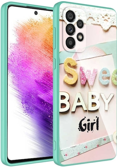 Samsung Galaxy Uyumlu A52 Kılıf Kamera Korumalı Bulut Desenli Renkli Sert Parlak Silikon Kapak Epoksi