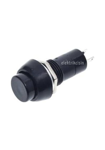 END - PLASTİK BUTON ANAHTAR (SOMUNLU) (SİYAH) METAL GÖRÜNÜMLÜ ROCKER MRL1052-SiYAH