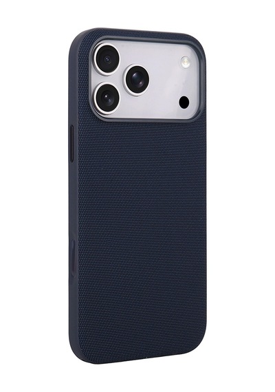 Maks Technology Apple Uyumlu iPhone 17 Pro Max Kılıf M-safe Şarj Özellikli Kumaş Tasarımlı Mkst Miami Sert Pc Kapak - Lacivert