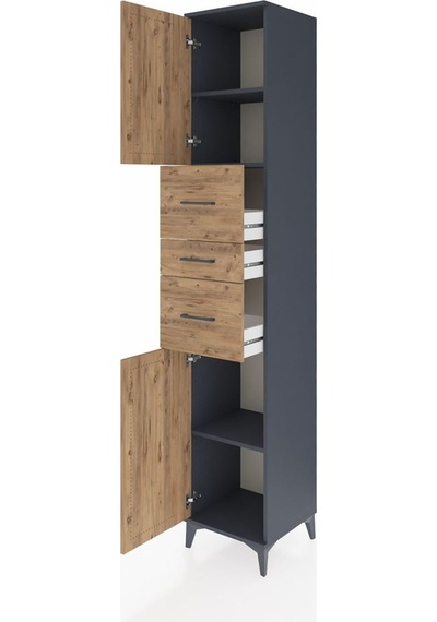 Hyperion Dolap 3 Raflı 3 Çekmeceli 2 Kapaklı 44x44x243 Antras... Antrasit Hyperion Dolap 3 Raflı 3 Çekmeceli 2 Kapaklı 44x44x243 Antras... Antrasit