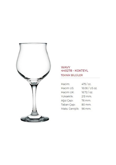 440278 Wavy Ayaklı Bardak 6 Lı Nocolor-c425611a