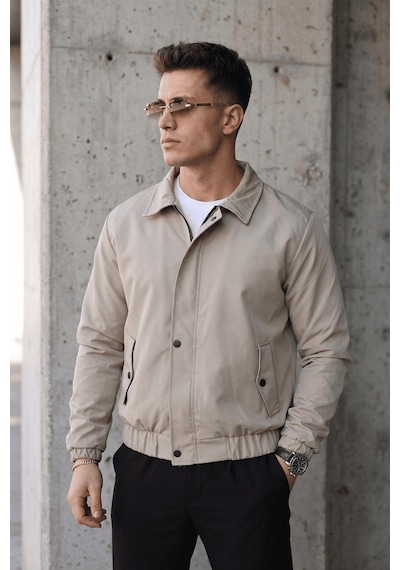 Oksit Muxi Slim Fit Fermuarlı Ve Çıtçıt Korumalı Astarlı Suya Dayanıklı Erkek Mevsimlik Bomber Ceket Taş Rengi Oksit Muxi Slim Fit Fermuarlı Ve Çıtçıt Korumalı Astarlı Suya Dayanıklı Erkek Mevsimlik Bomber Ceket Taş Rengi