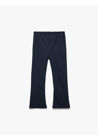 Koton Pamuklu Beli Lastikli Basic İspanyol Paça Tayt Lacivert 6wmg40067ak Lacivert