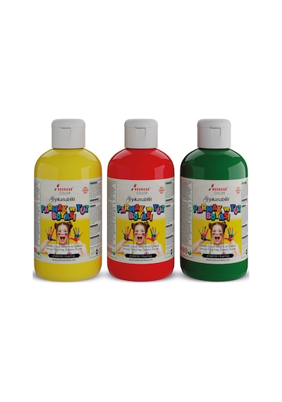 Red Rose Kırmızı-yeşil-sarı Parmak Boyası 3'lü Set 3 x 250 G