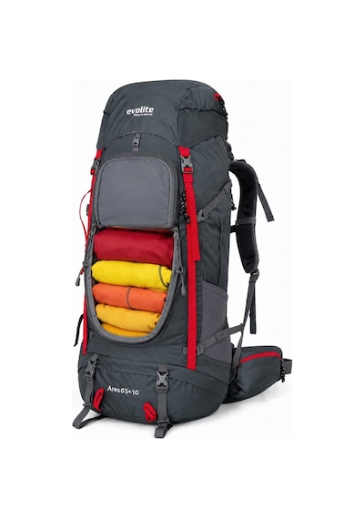 Evolite Ares 65+10l Sırt Çantası Antrasit-siyah