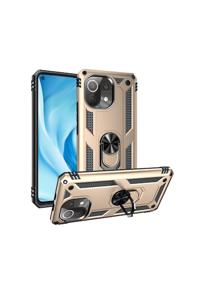 Mi 11 Lite Kılıf Sofya Yüzüklü Silikon Kapak - Gold Bzsxx00 1