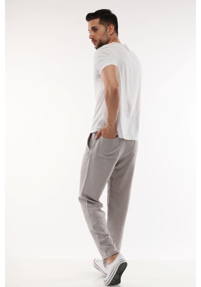 Cedy Denim Erkek Keten Yüksek Bel Lastikli Bol Kesim Pantolon C350 001
