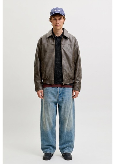 Jack & Jones Jjmarlon Pu Jacket Kahverengi