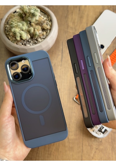 Apple iPhone 16 Plus Magsafe Uyumlu Silikon Kılıf Soocase635 Gri