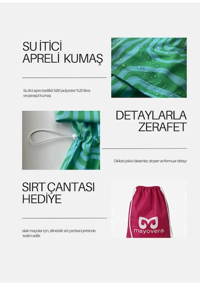 Mayovera Tesettür Mayo Dinamik Mavi Yeşil Çok Renkli