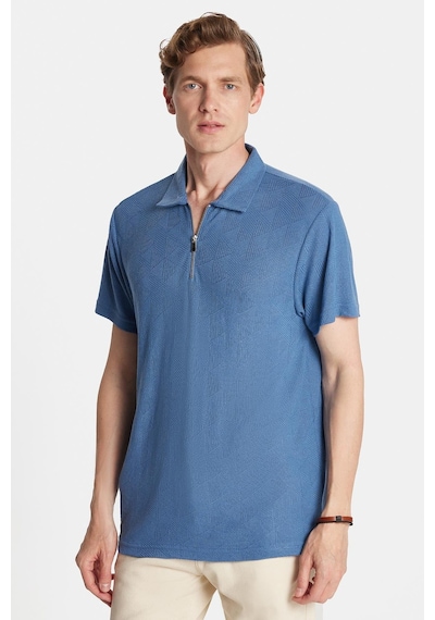 Tudors Erkek Slim Fit Dar Kesim Viskon Fermuarlı Polo Yaka Mavi Tişört-34355 Mavi Tudors Erkek Slim Fit Dar Kesim Viskon Fermuarlı Polo Yaka Mavi Tişört-34355 Mavi