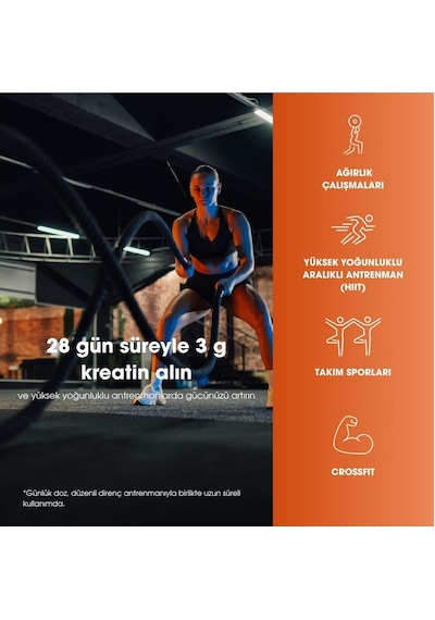 Kreatin Monohidrat Portakal Aromalı 247.5 G 55 Servis Sporcu Performans Desteği