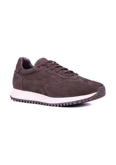 Shoetyle - Hakiki Nubuk Deri Kahverengi Erkek Sneaker - 666-02-18-1455 Kahve Rengi