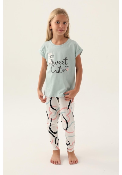 Roly Poly 3399 Garson Sweet Kız Çocuk Pijama Takımı Su Yeşili