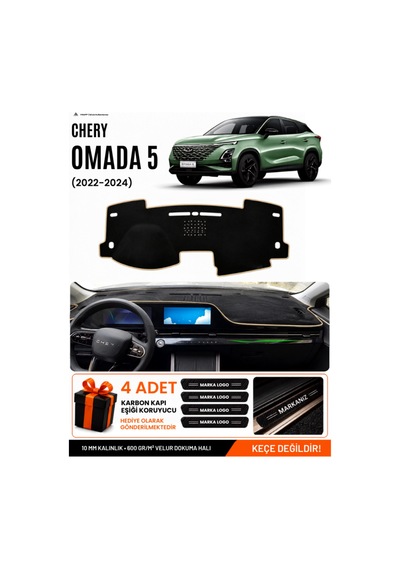 Chery Omada 5 2022-2024 Uyumlu Torpido Koruma, Torpido Örtüsü, Torpido Kılıfı - Siyah Bej