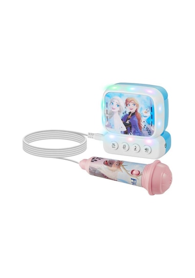 Disney Frozen Karlar Ülkesi Mini Karaoke Mikrofon Seti Işıklı Kemer Kancalı Lisanslı Mikrofonlu DY-3650-FR