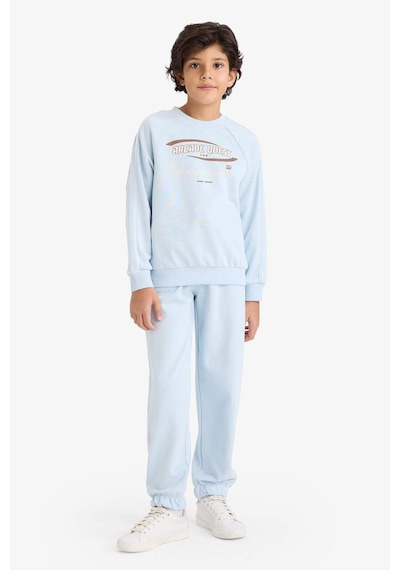 Defacto Erkek Çocuk 2li Takım Baskılı Sweatshirt Eşofman Altı G8060a825cwbe177 Mavi-be177