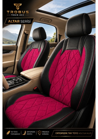 Fiat Tipo 1990-2000 Uyumlu Altar Serisi Bordo Siyah Oto Koltuk Kılıfı