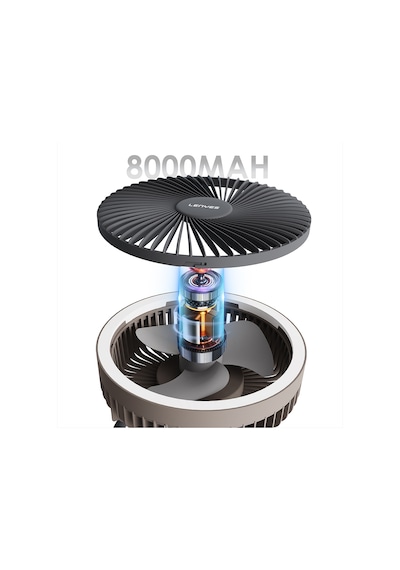 Lenyes Lhf11 Led Işıklı 4 Kademeli Çok Fonksiyonlu Soğutucu Fan Beyaz